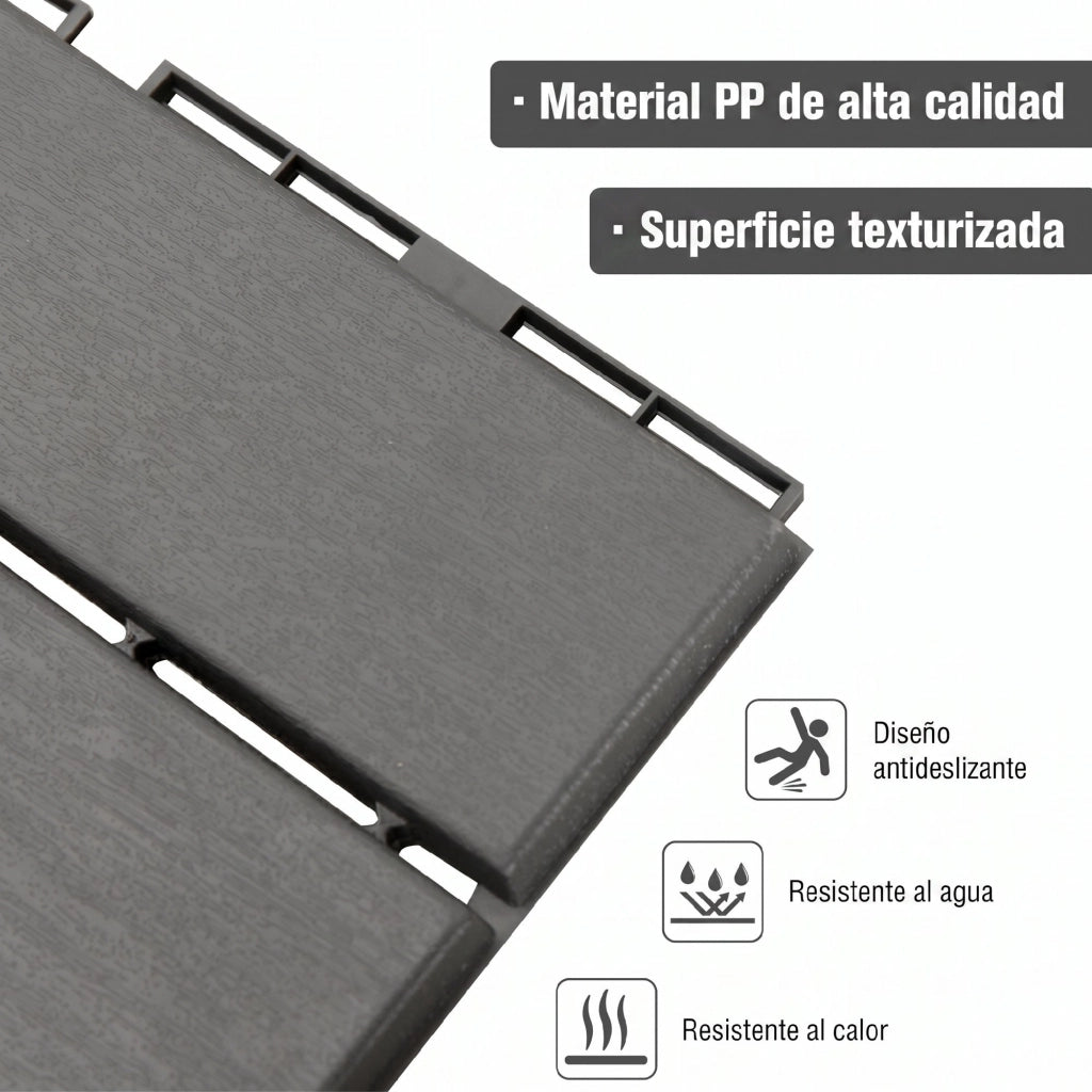 Set di 9 piastrelle quadrate 30x30 cm ¨C zephmum ¨C grigio 0.81 m2