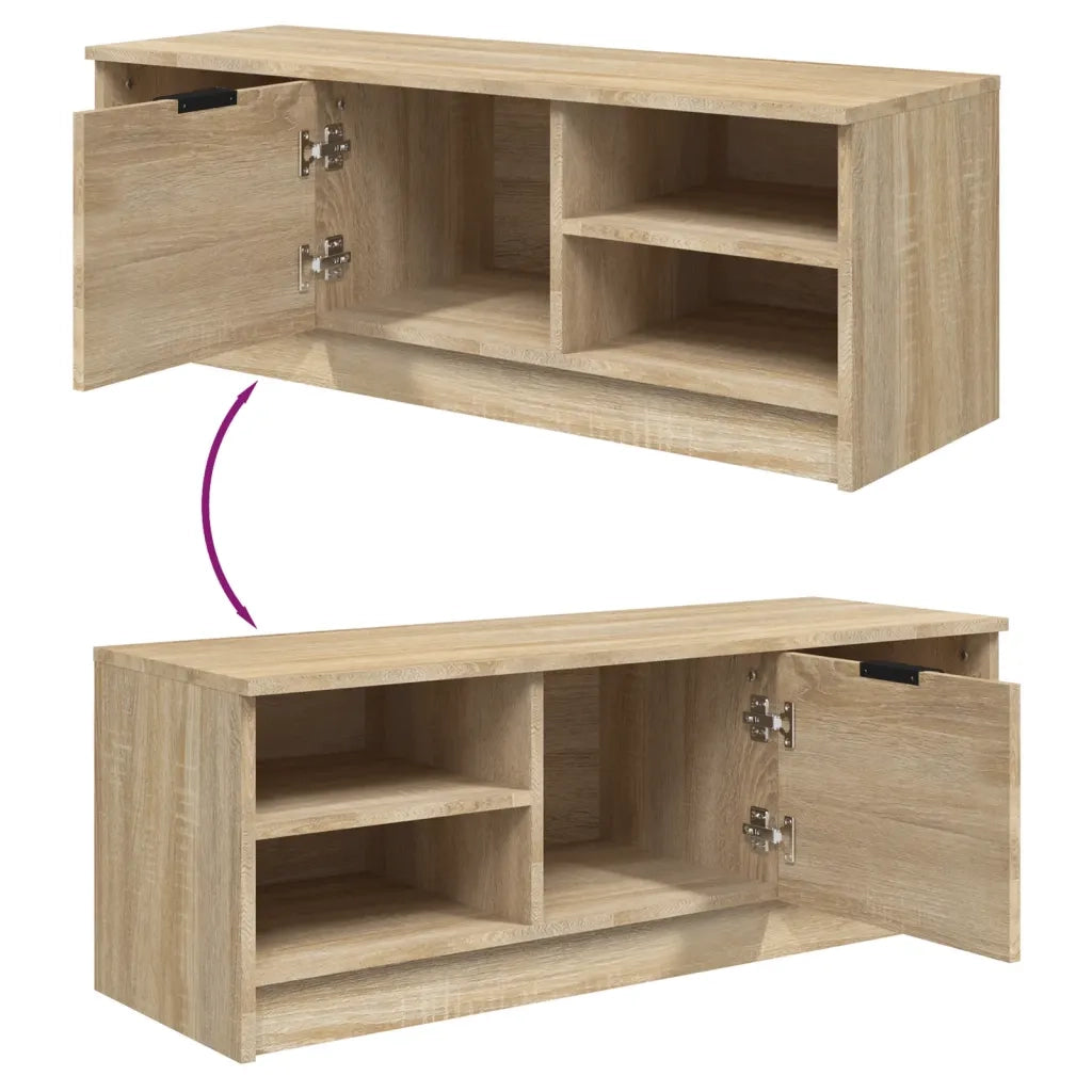 Mobile porta TV classico con vano contenitore 102 x 35 x 36 cm stile moderno legno composito rovere Sonoma 02_0047997