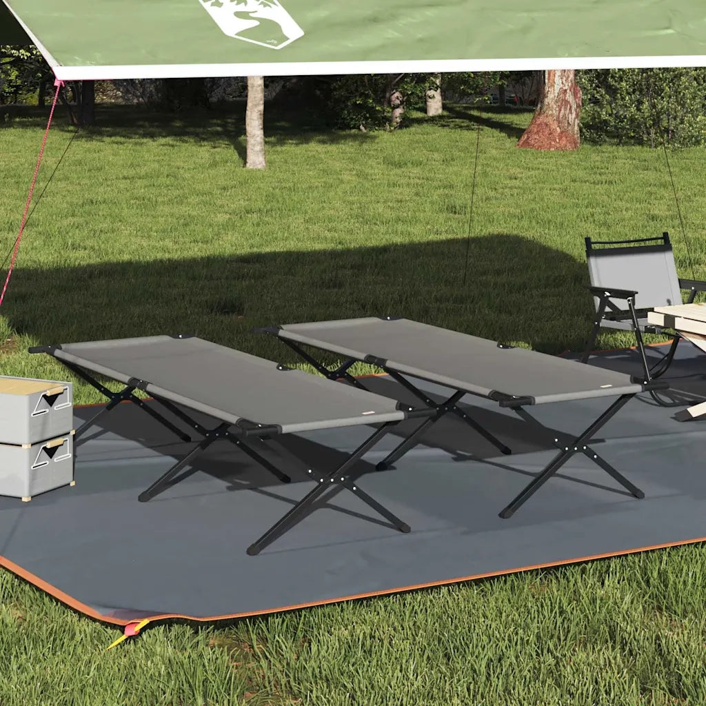 Letto da campeggio pieghevole 2 pz Grigio 210 x 80 x 46 cm CFW8446471