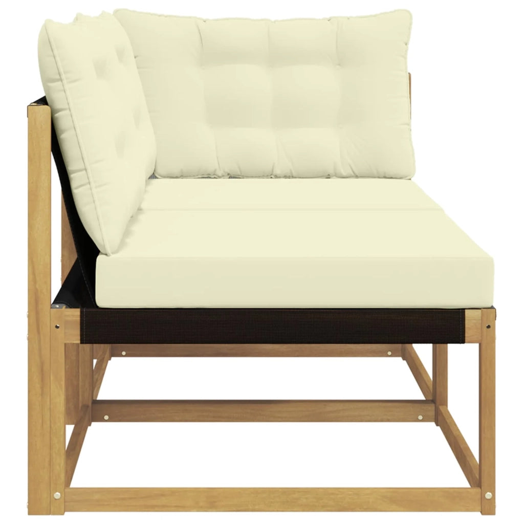 Salotto da Giardino-Divano componibile Sezionale con cuscino Bianco 162,5 x 83 x 73 cm 141607