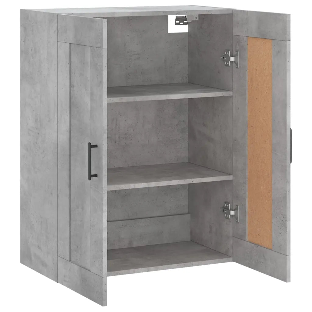 Armadietto a Muro | Mobile a Parete Grigio Cemento 69,5x34x90 cm Legno Multistrato