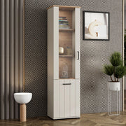 Mobile Espositore Entrac, Vetrina 4 Ripiani, 50x36x191h cm Bianco Crema