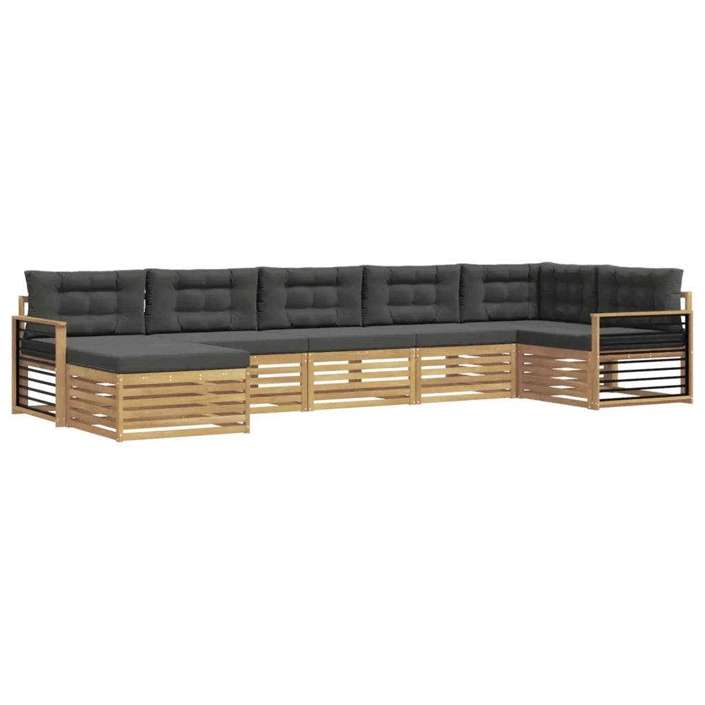 Set di divani da esterno 7 pz Bianco e Antracite 3390857