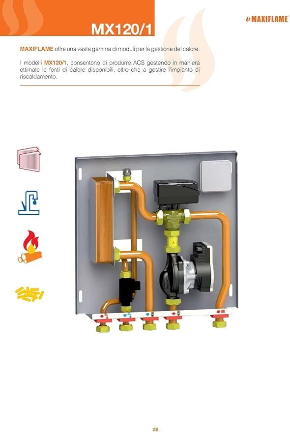 Ricambistufeapellet MX120/1 Mini Modulo di interfaccia Termoprodotto / ACS e gestione riscaldamento 12LT/MIN