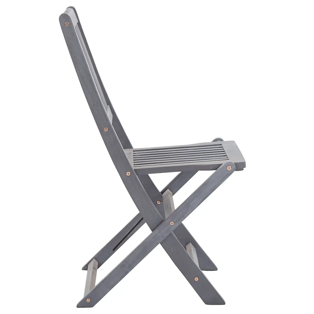 Sedie da Giardino Pieghevoli 4 pz in Legno Massello d'Acacia 46336
