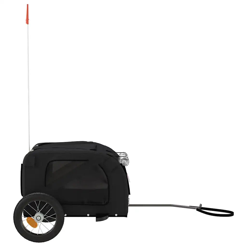 Rimorchio da Bici per Animali Nero Oxford e Ferro CFW3870653