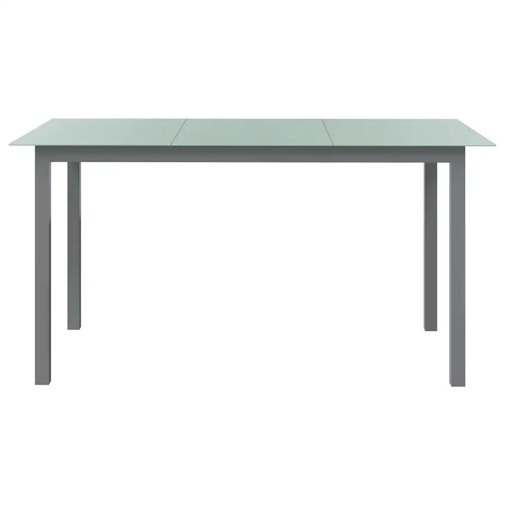 Tavolo da Giardino | Tavolino da esterno Grigio Chiaro 150x90x74cm Alluminio e Vetro