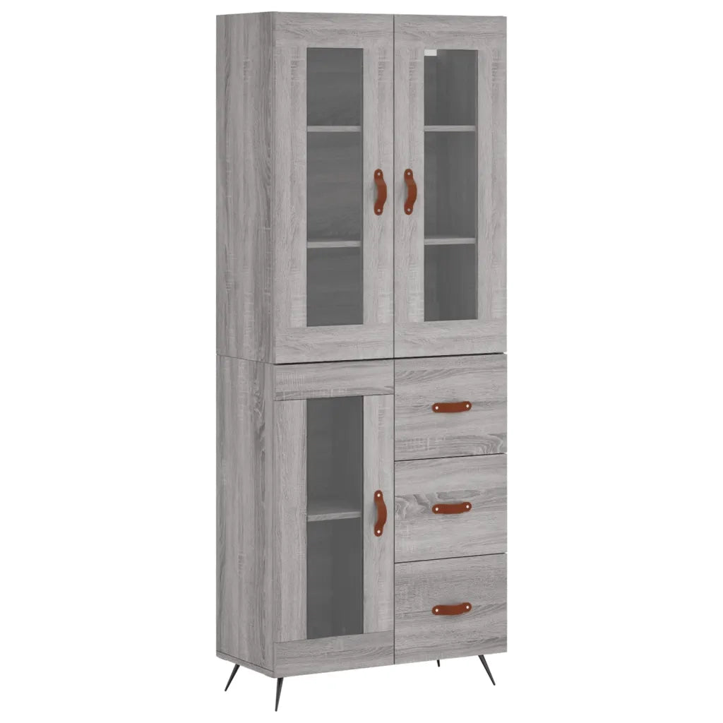 Credenza Grigio Sonoma 69,5x34x180 cm in Legno Multistratocod mxl 78101