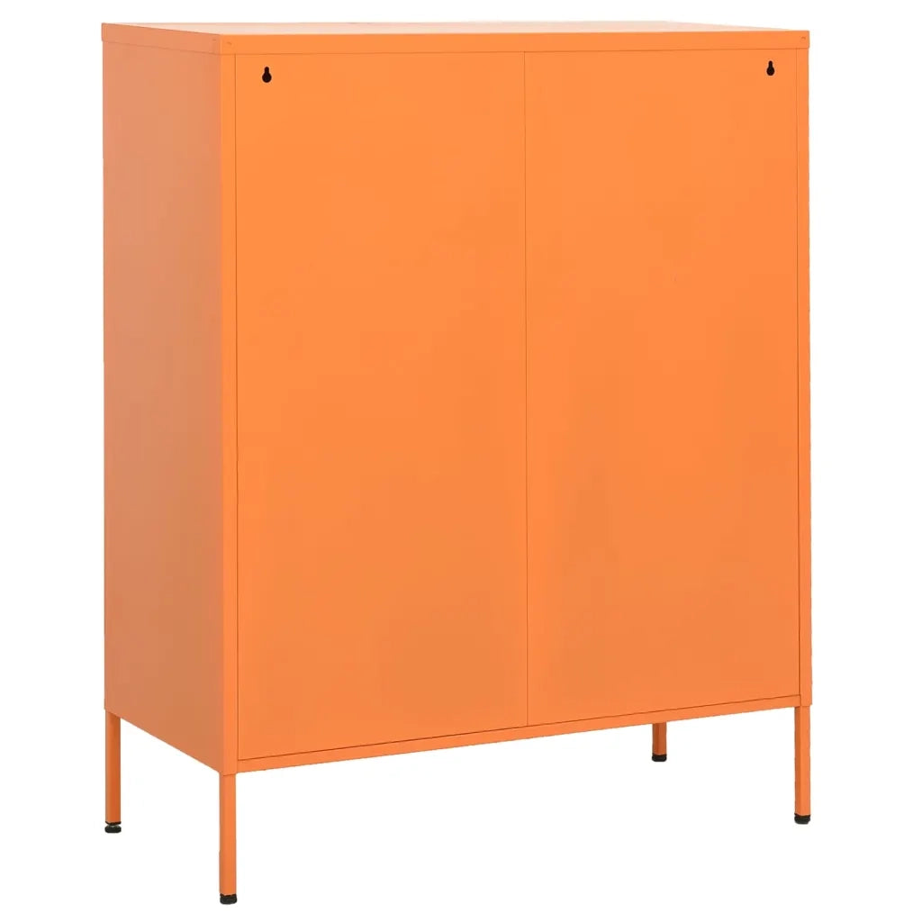 Mobile contenitore arancione 80 x 35 x 101,5 cm con cassetti estraibili design moderno acciaio arancione 02_0046847