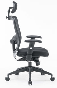 Sedia Poltrona Direzionale da Ufficio in Tessuto e Rete Philadelphia Nera