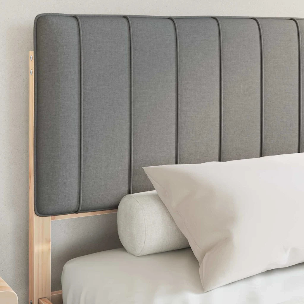 Letto con Testiera Rivestita Grigio chiaro 150 x 200 cm 878039