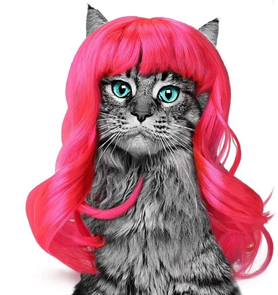 Accessorio per animali da compagnia - Foltura artificiale per cani/gatti - Accessorio per costume - Materiale adatto per animali domestici - Adattamento dimensionale 25-60 cm - Rosa