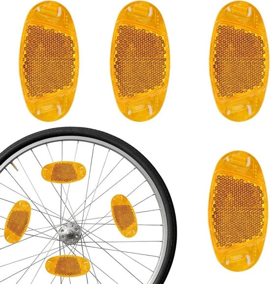Reflettori per ruote biciclette 4 pezzi - Estremamente riflettenti e adatti per l'uso notturno