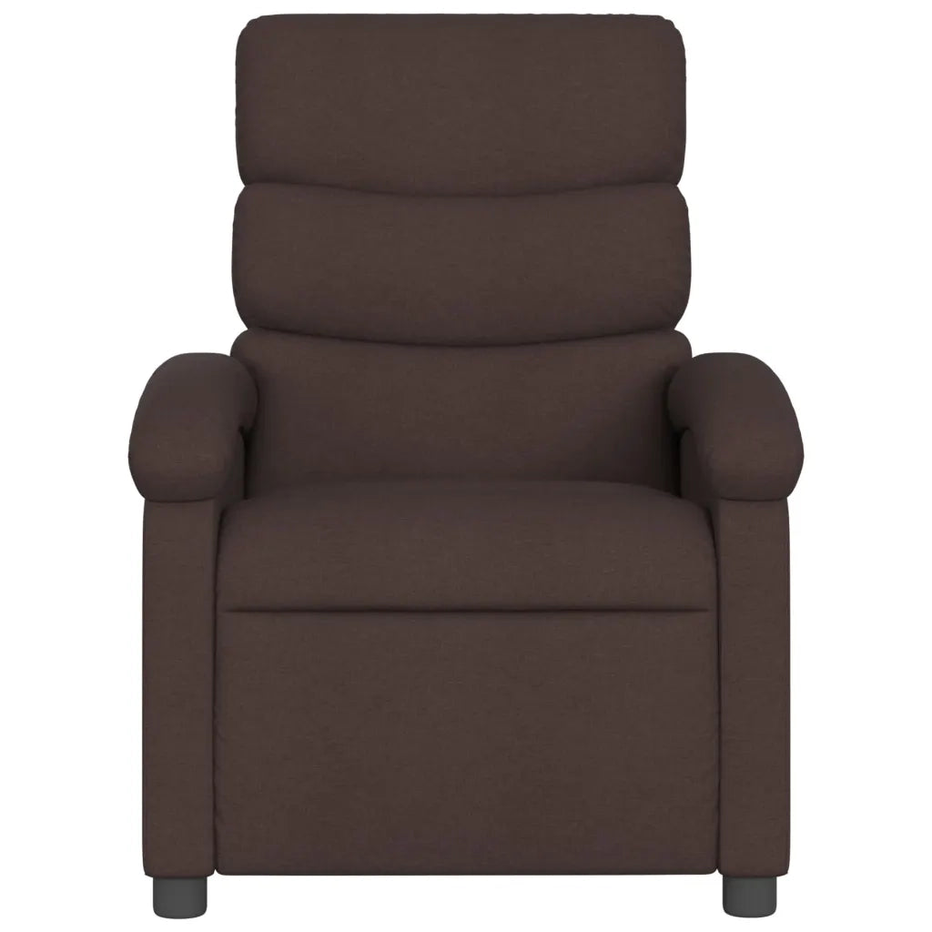 Poltrona | Sedia Relax Elettrica Reclinabile Marrone Scuro in Tessuto