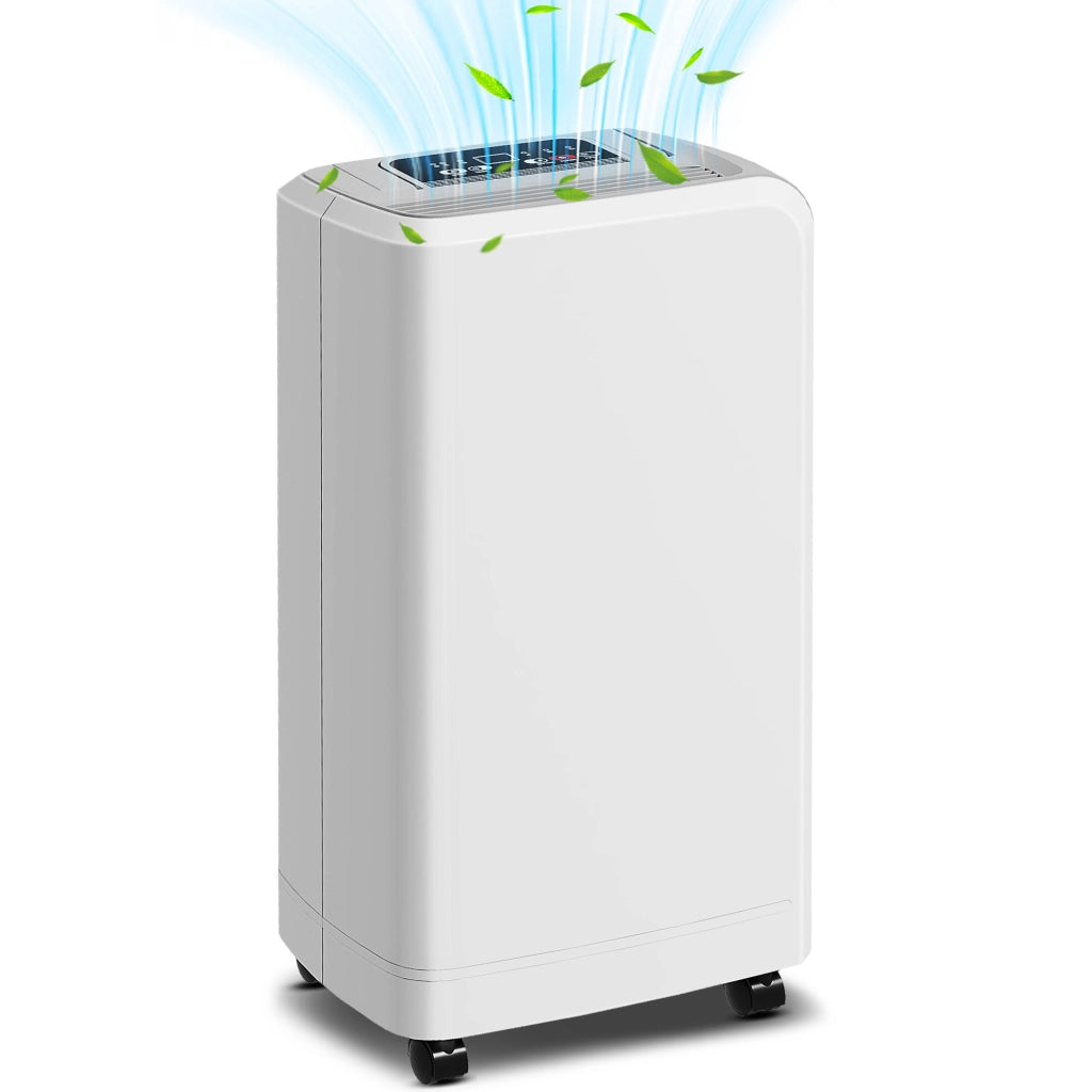 Deumidificatore 12L/giorno ¨C zephmum ¨C Serbatoio 2.5L, Timer 24h, Display Digitale, Ruote, Bianco