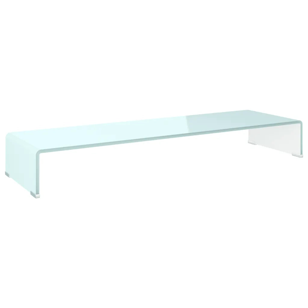 Mobile/Rialzo Porta TV in Vetro Bianco 100x30x13 cm cod mxl 9403