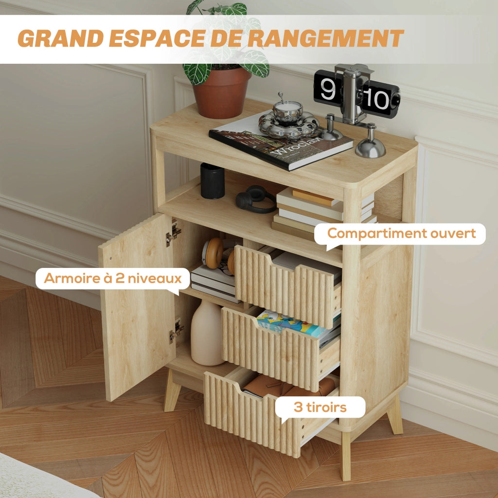 Credenza ¨C zephmum ¨C Legno naturale, 60x30x81 cm