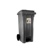 Stefanplast Bidone Carrello 120L Grigio con Ruote e Pedale Mod. 6437