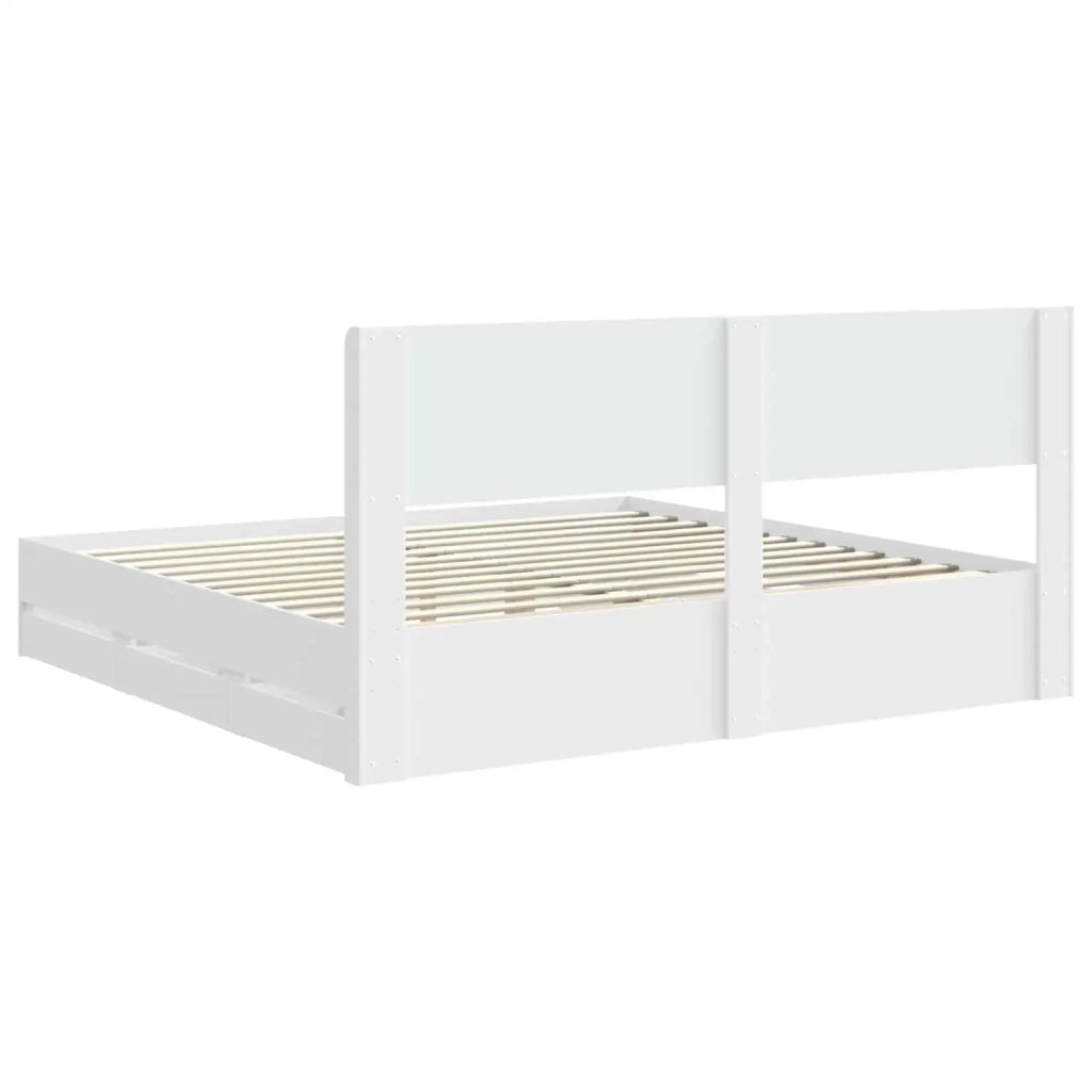 Struttura del letto con stoccaggio e testata Bianco 3414281