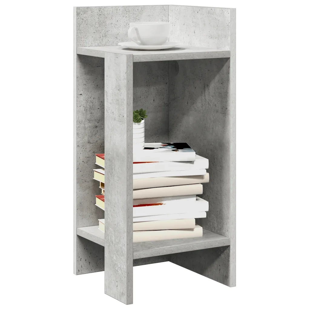 Tavolino Laterale con Ripiano Grigio Cemento 25,5x27x60 cm 858548