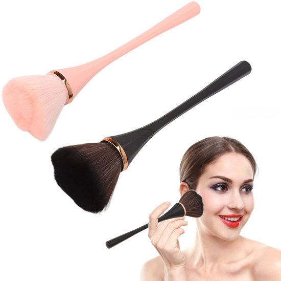 Set di pennelli per trucco grandi - 2 pezzi - riutilizzabili - facile da pulire - setole fini - contorno soffice e nebbioso - pennelli per trucco