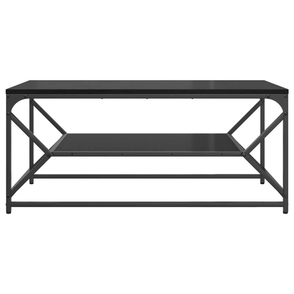 Tavolino da caffÃ¨ con ripiano in rovere nero 90x50x40 cm