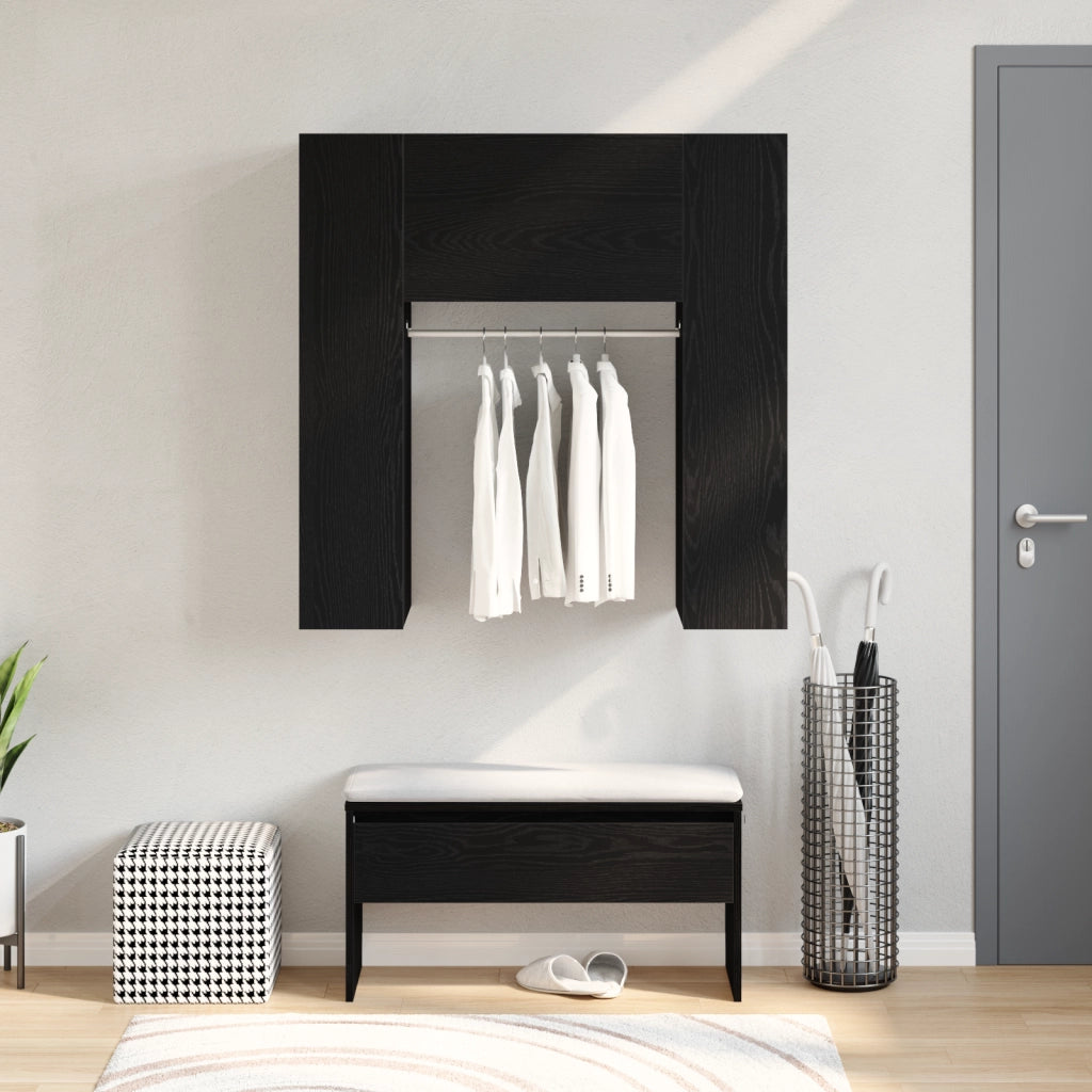 Cabinet Hallway Nero Quercia 97,5x37x99 cm Legno ingegnerizzato