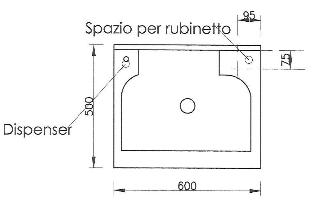 Mobile Lavatoio 60x50x85cm 2 Ante Asse in Legno Montegrappa Marella Bianco