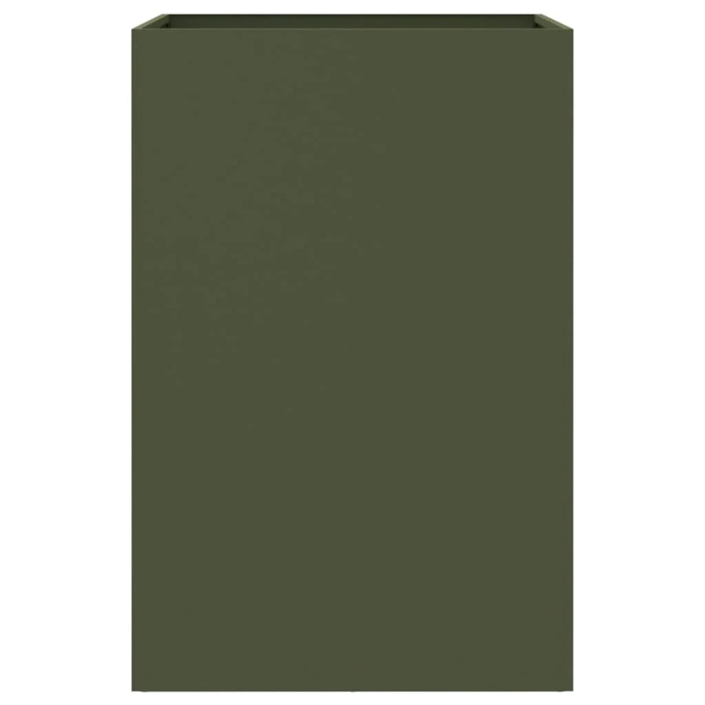 Fioriera rialzata color oliva per piante fiori e patio/giardino 52 x 48 x 75 cm acciaio verde 02_0038704