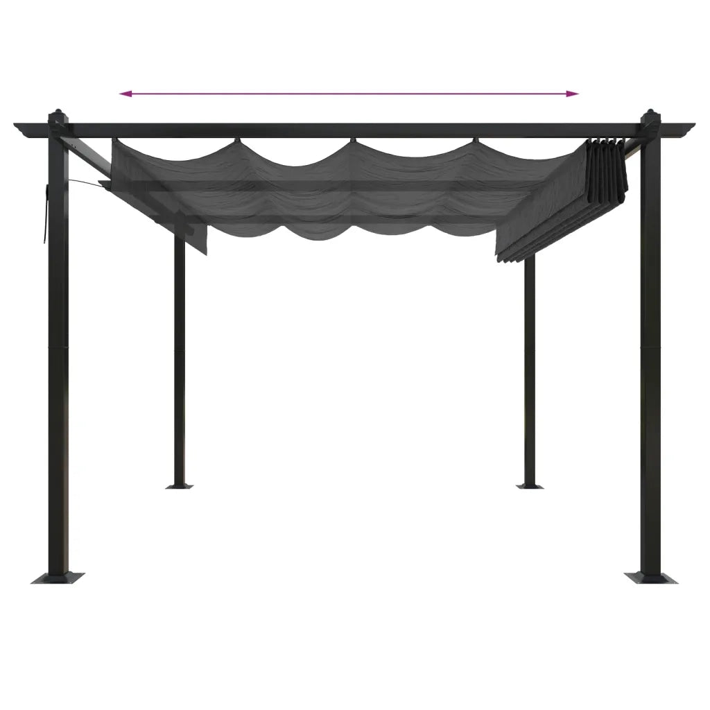 Pergola da Giardino con Tetto Retrattile 3x3 m Antracite 318535