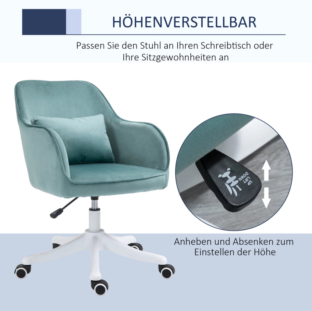 Sedia da ufficio ULEVR verde con massaggio vibrante, USB, braccioli e altezza regolabile, 57x70x78-86 cm