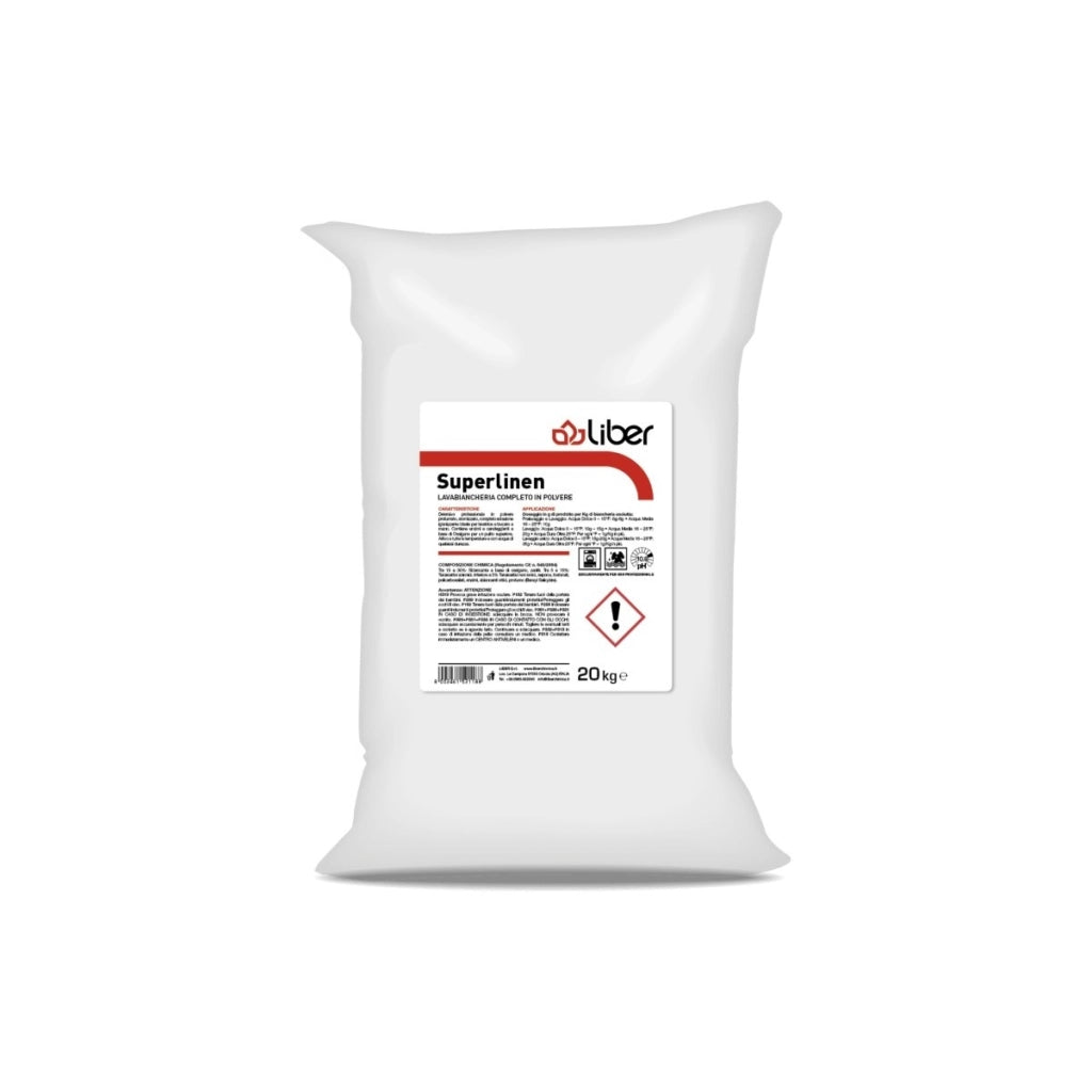 Superlinen 20 Kg, Detersivo Polvere Enzimatico Igienizzante Professionale | Liber