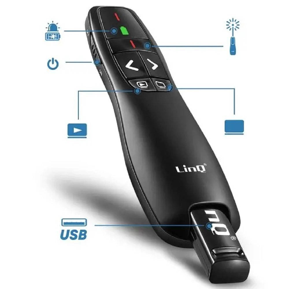 Trade Shop - Penna Gira Pagine Laser Wireless Puntatore Telecomando Per Presentazioni Fy8302 -