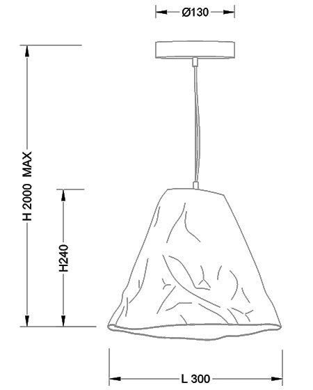 Lampada a Sospensione Crumple in Ceramica e Metallo Kaki, Attacco E27, Design Elegante e Moderno, Ideale per Illuminazione d'Interni