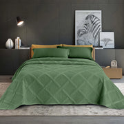 Copriletto Trapuntato Matrimoniale Elegante Trapuntino Lavorazione Intrecciata Due Piazze Trapunta Coperta Leggera Coperta Letto Leggera Primavera Estate  Muschio
