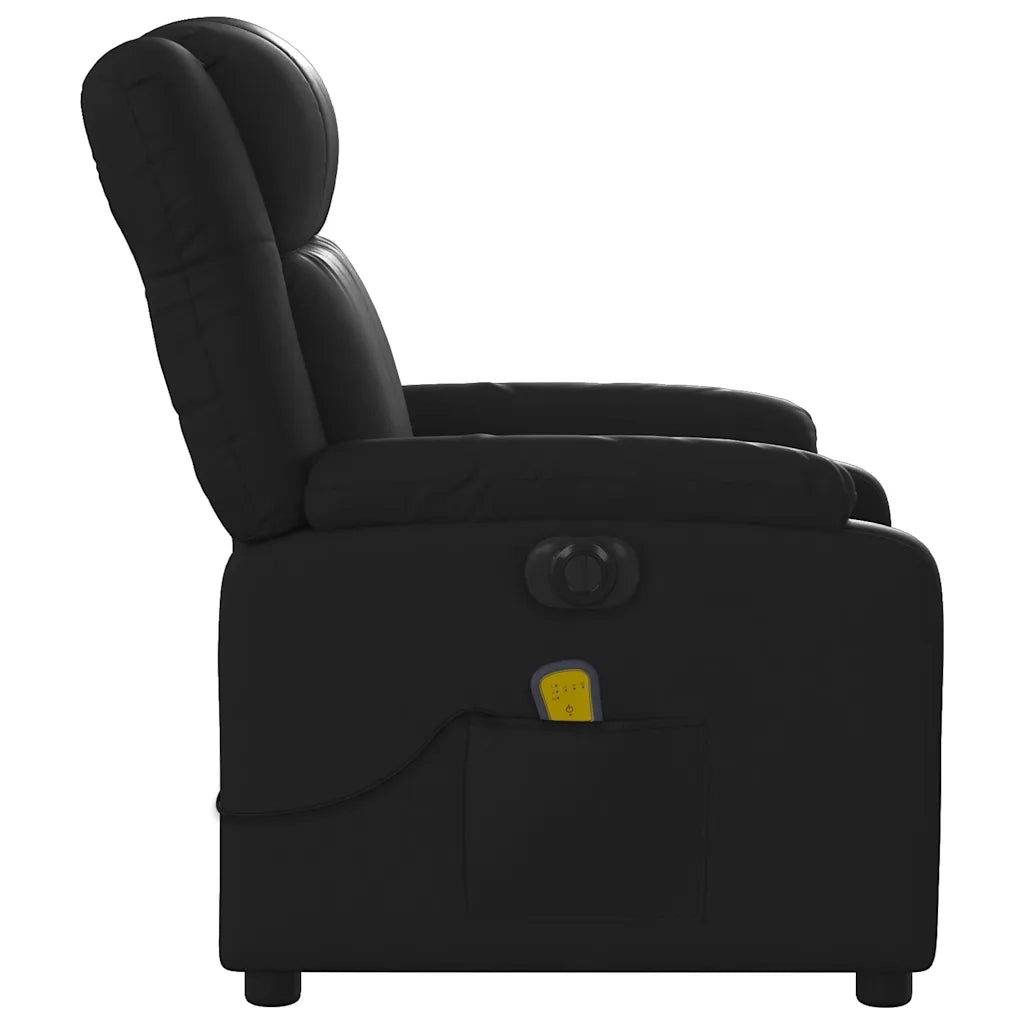 Poltrona Massaggiante Reclinabile Elettrica Nera in Similpelle 3205143
