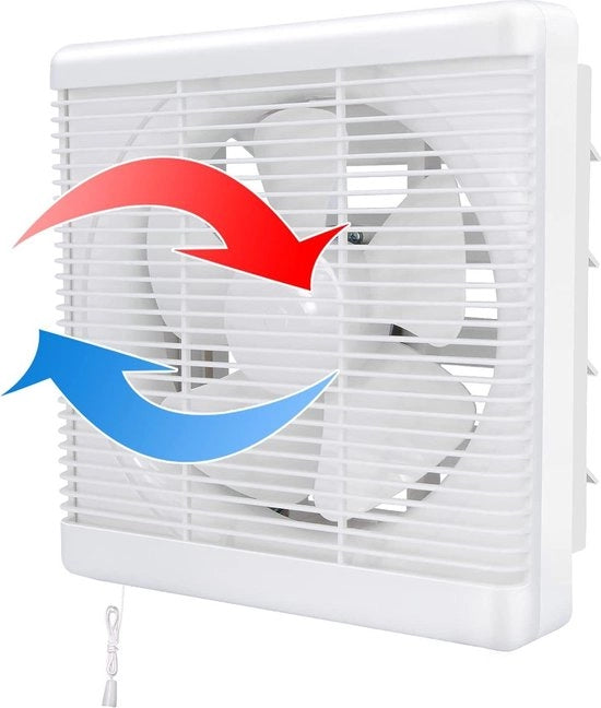 Ventilatore per bagno Ventilatore di scarico 500 m³/h Ø 200 mm 2 direzioni invertibili flusso d'aria forte ventilatore da parete per ventilazione ventilatori per cucina - bagno - finestra di soffitto e sottoterra