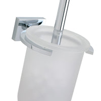 Smart - porta scopino cromato in vetro satinato