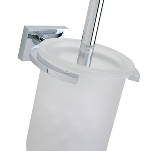 Smart - porta scopino cromato in vetro satinato