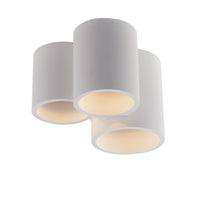 PLAFONIERA BANJIE 3XGU10 22X19,8XH14CM IN GESSO.