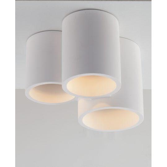 PLAFONIERA BANJIE 3XGU10 22X19,8XH14CM IN GESSO.