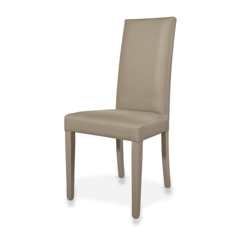 SEDIA NANCY 47X47XH101CM TORTORA IN ECOPELLE.