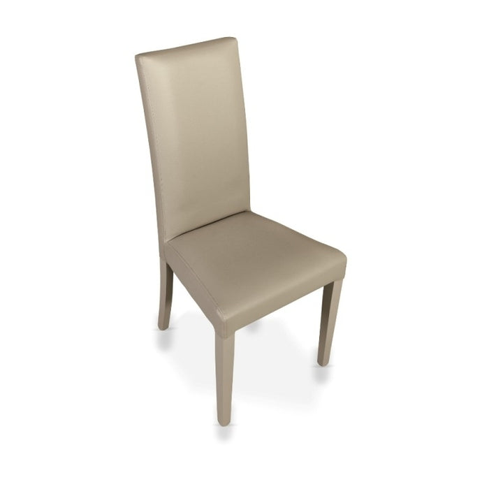 SEDIA NANCY 47X47XH101CM TORTORA IN ECOPELLE.