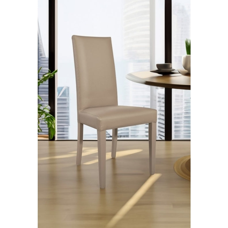 SEDIA NANCY 47X47XH101CM TORTORA IN ECOPELLE.