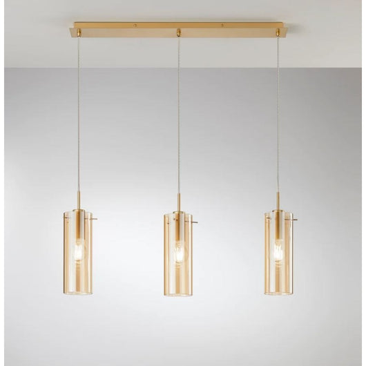 LAMPADARIO MAGIC 3XE27 79X10XH150CM ORO/AMBRA.