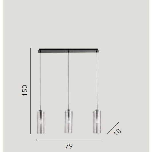 LAMPADARIO MAGIC 3XE27 79X10XH150CM ORO/AMBRA.