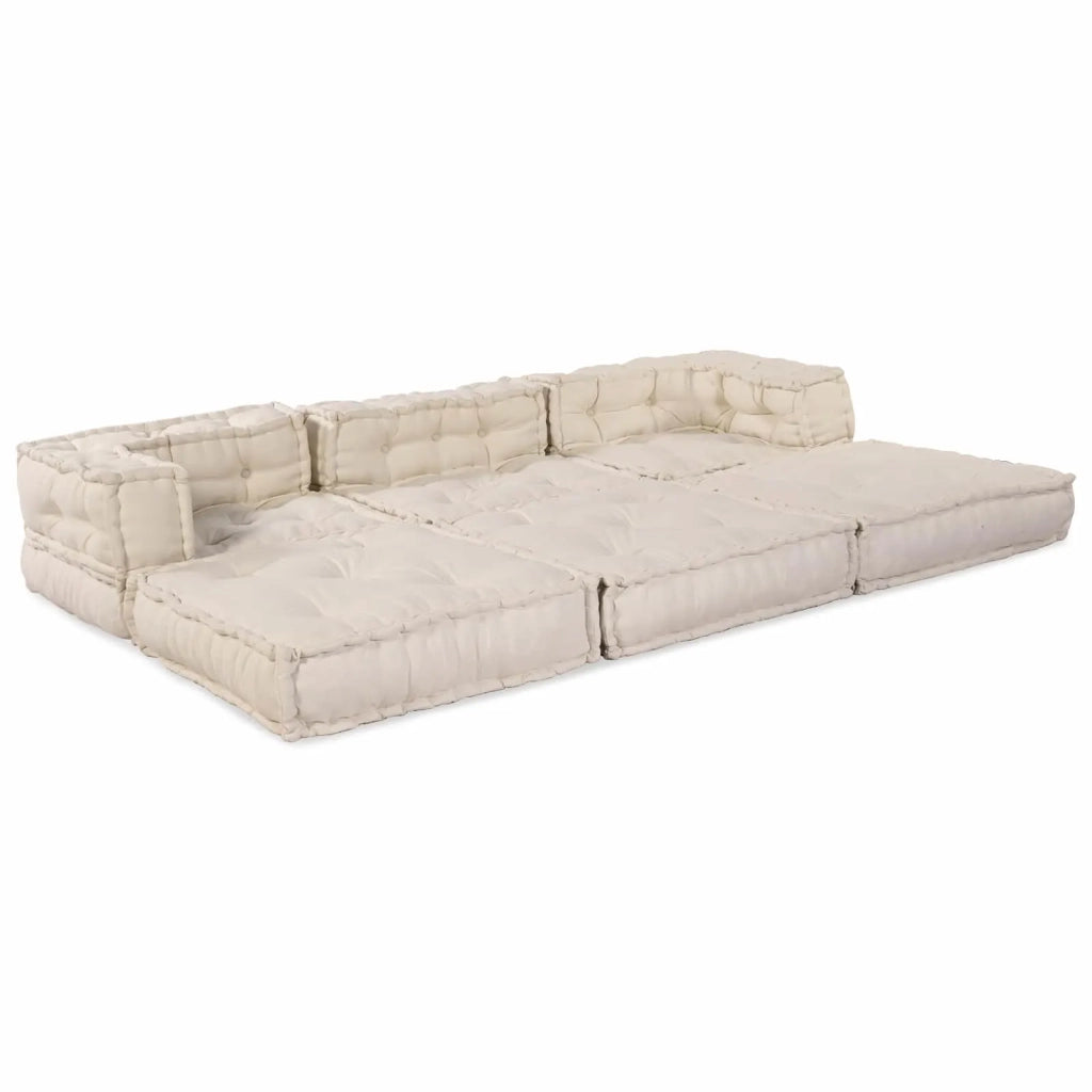 Unità di Divano Modulare 3 pcs Crema Tessuto 3315062