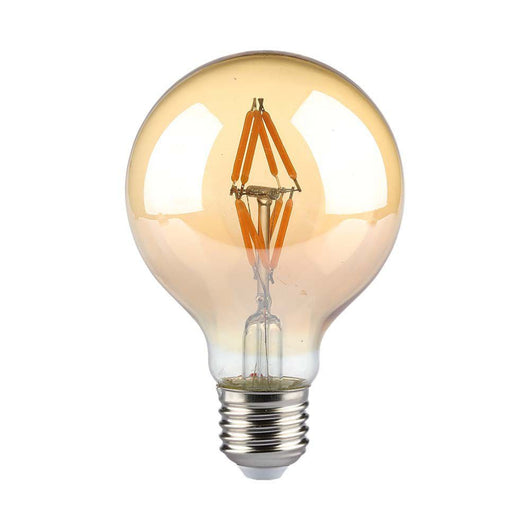 Lampadina a led 4W con filamento G80 Bulb Amber Glass 2200K E27