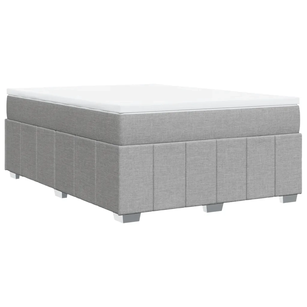 Giroletto a Molle con Materasso Grigio Chiaro 160x200cm Tessuto 3285484