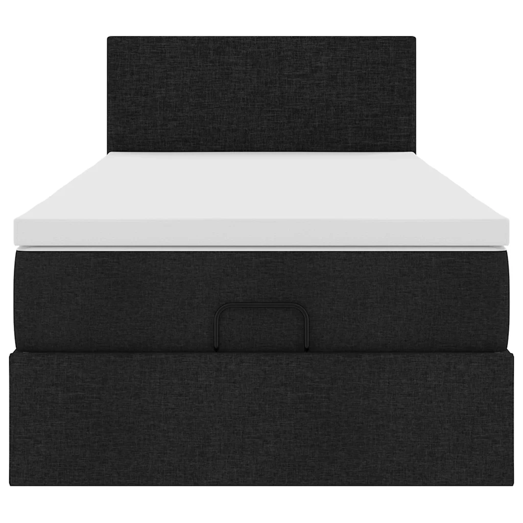 Struttura Letto Pouf con Materasso Nero 90x190 cm in Tessuto 3311340